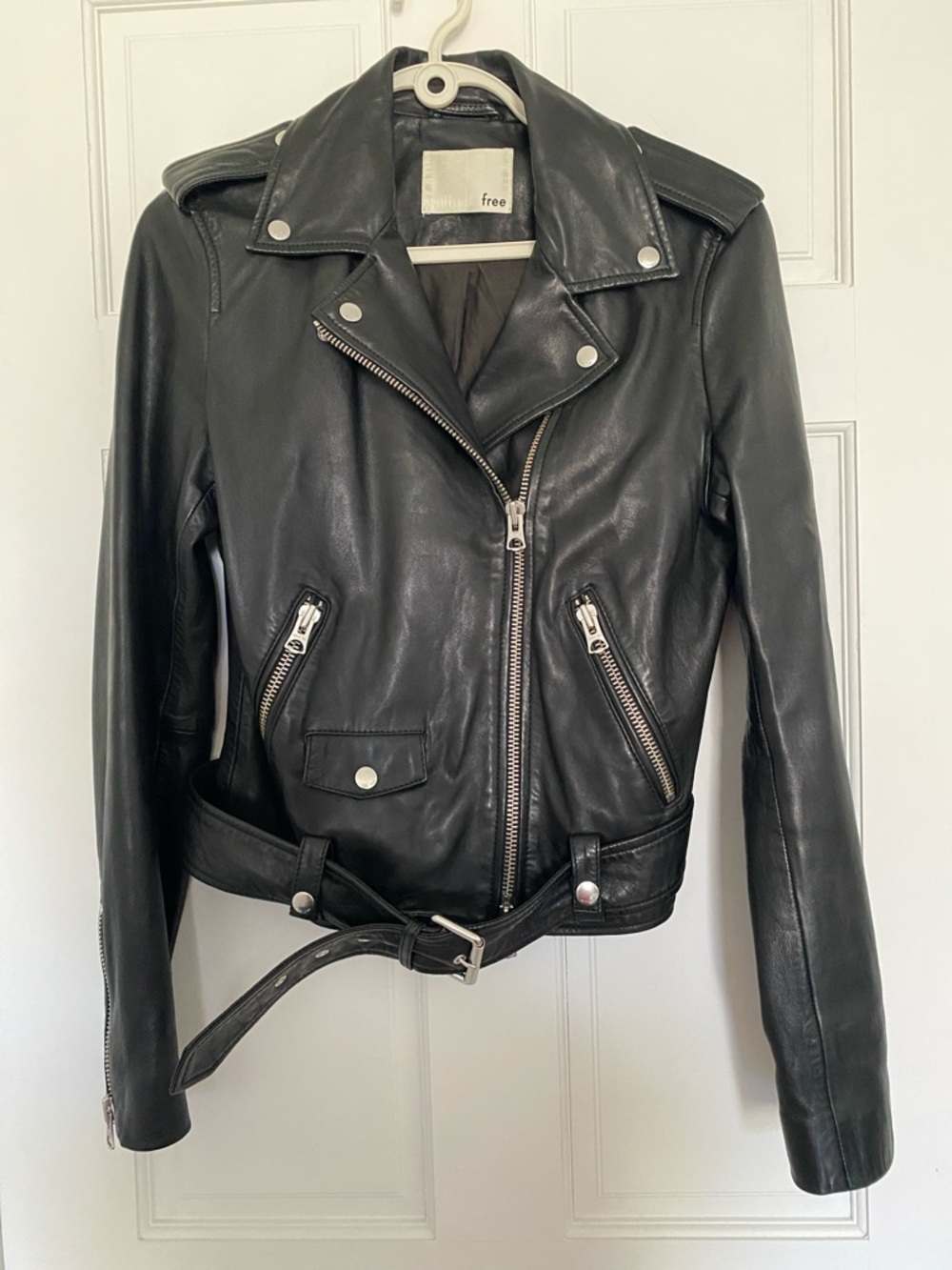 Aritzia Wilfred real leather moto jacket - size medium